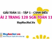 Giải bài 2 trang 120 Toán 11 tập 1 SGK Cánh Diều